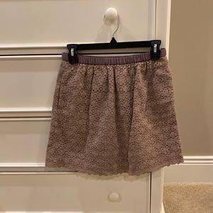 J. Crew mauve lace mini skirt